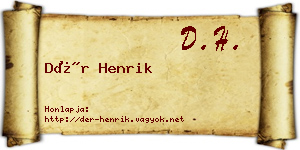 Dér Henrik névjegykártya